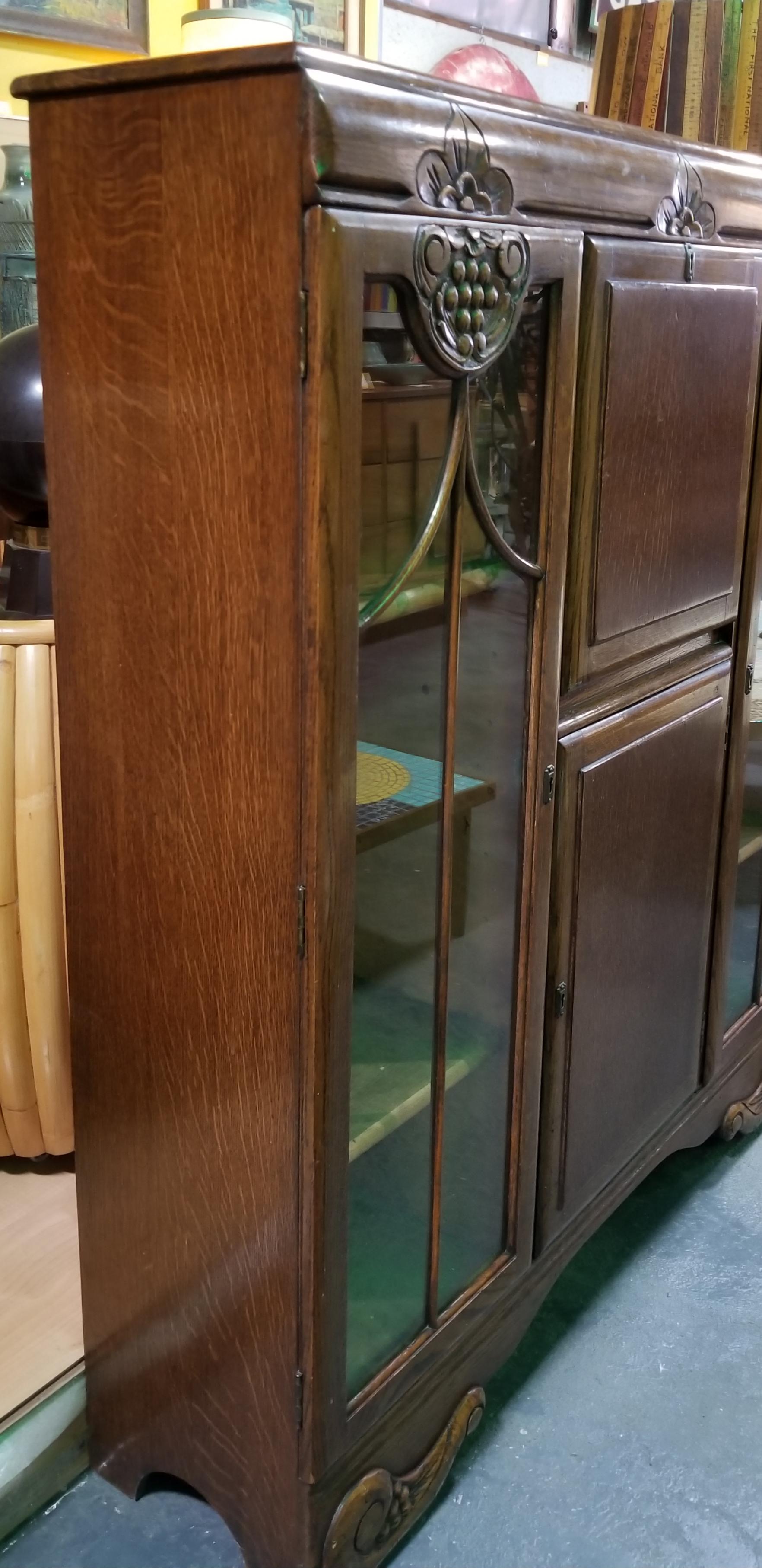 English Art Deco Bookcase Desk For Sale