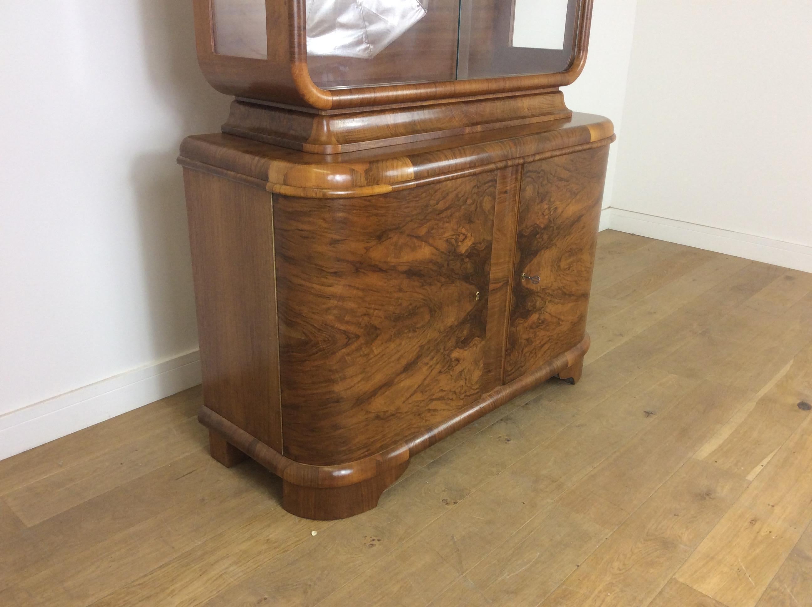 Art Deco Bookcase Display Cabinet by Jindrich Halabala For Sale 2