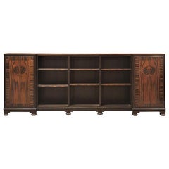 Antique Art Deco Bookcase in Macassar Ebony