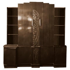 Art Deco Bookcase in Wood, 1920, French