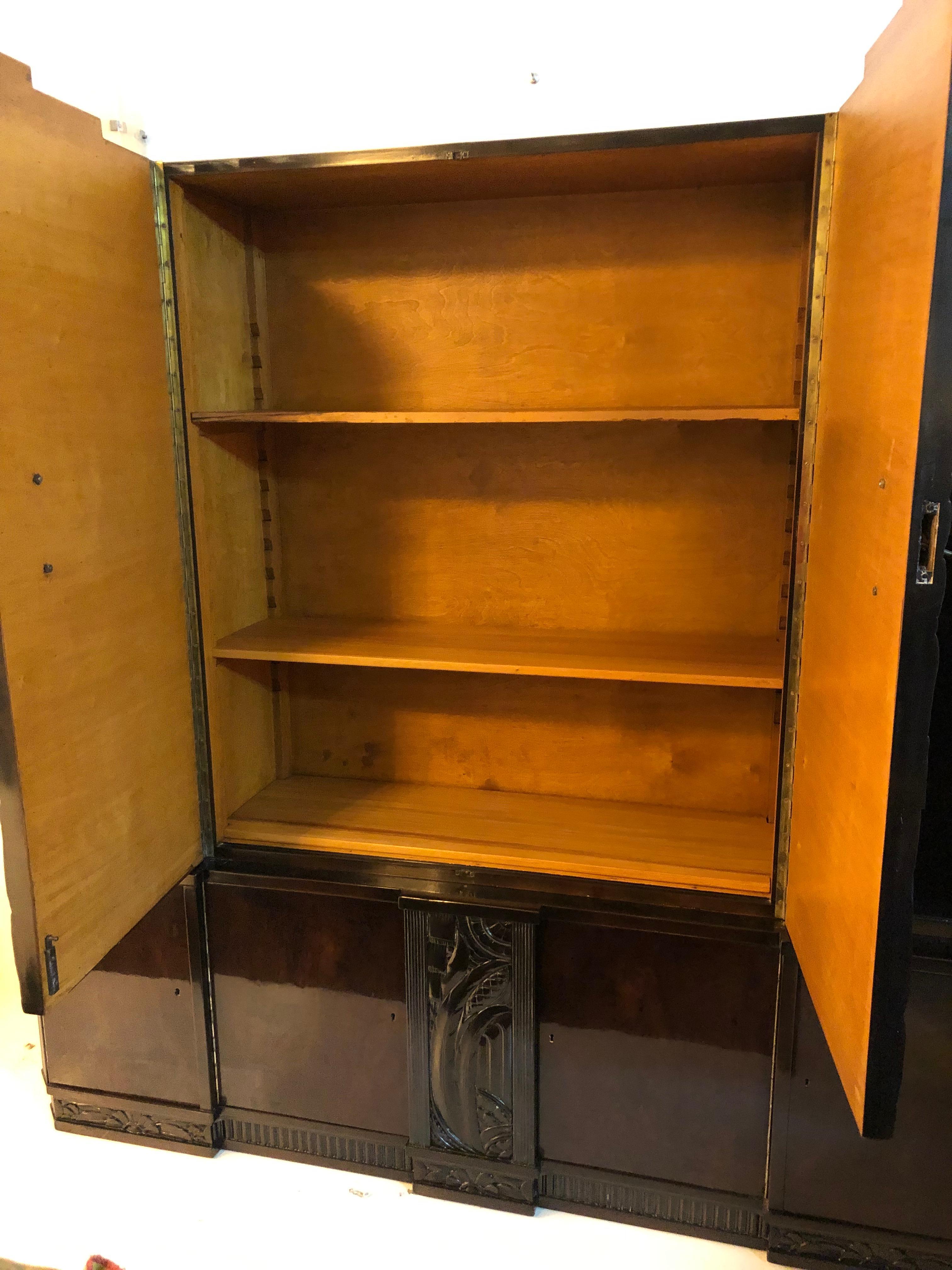 Art Deco Bookcase in Wood, 1920, French For Sale 8