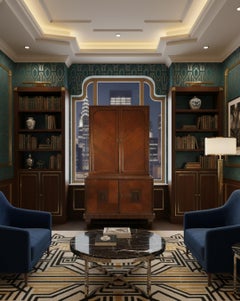 Art Deco Bookcase in Wood, 1920, French