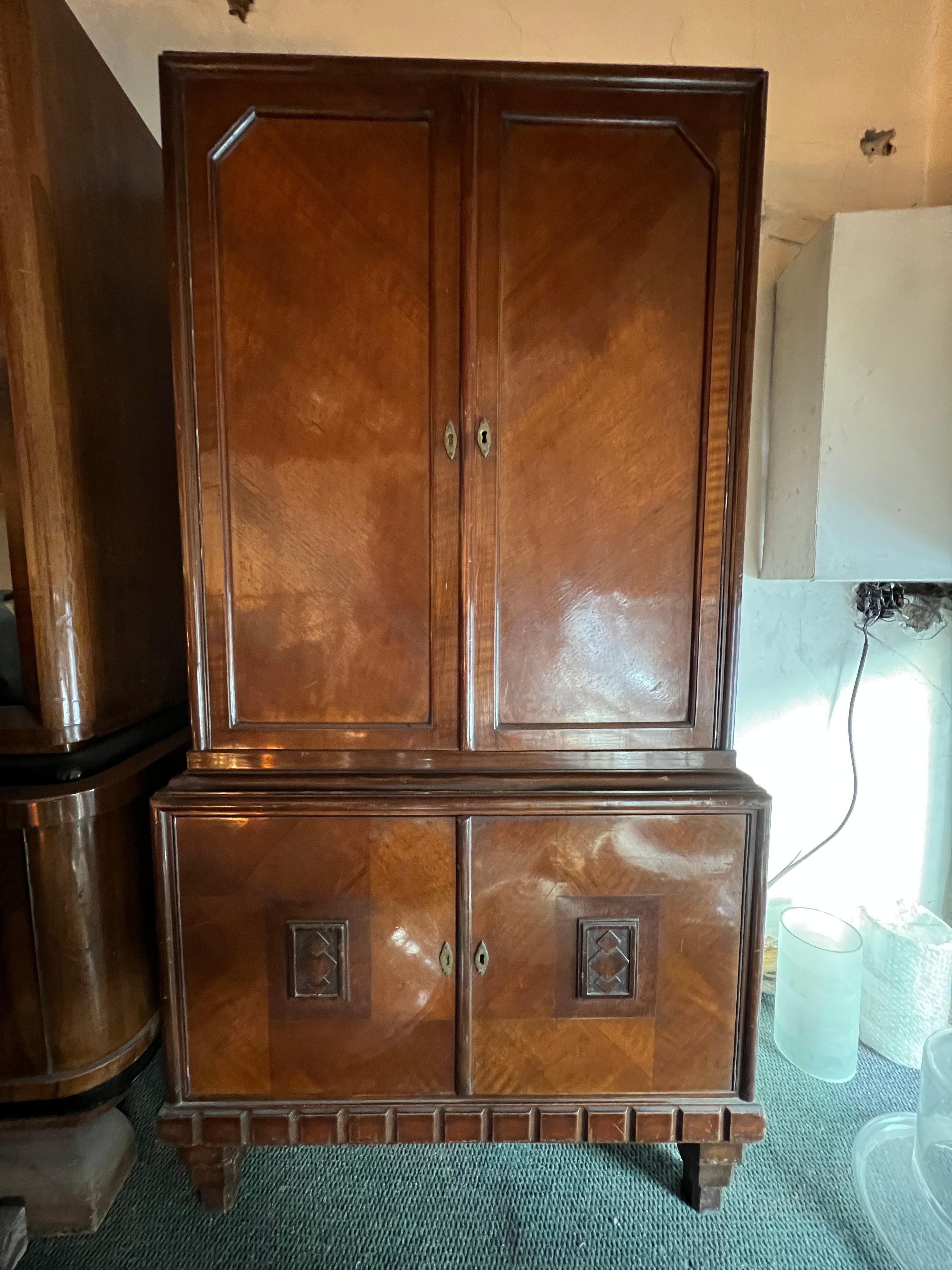 Art Deco Bookcase in Wood, 1920, French In Good Condition For Sale In Ciudad Autónoma Buenos Aires, C