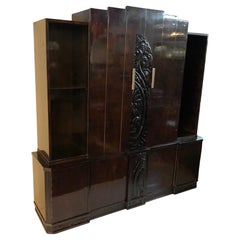 Bibliothèque Art Déco en bois, 1920, français