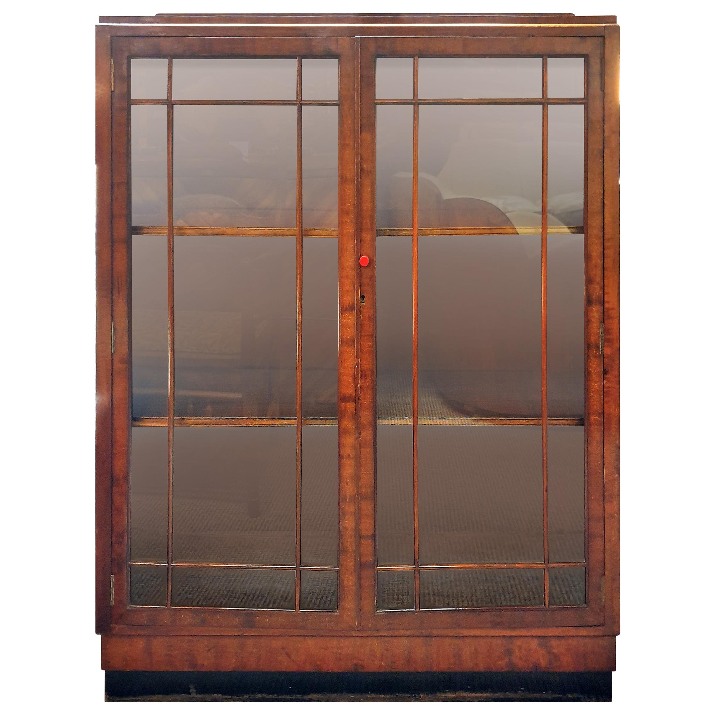 Art Deco Bookcase or Display Cabinet in Mahogany For Sale