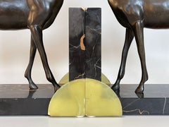 Art Deco Bookends Antelopes Signed Limousin