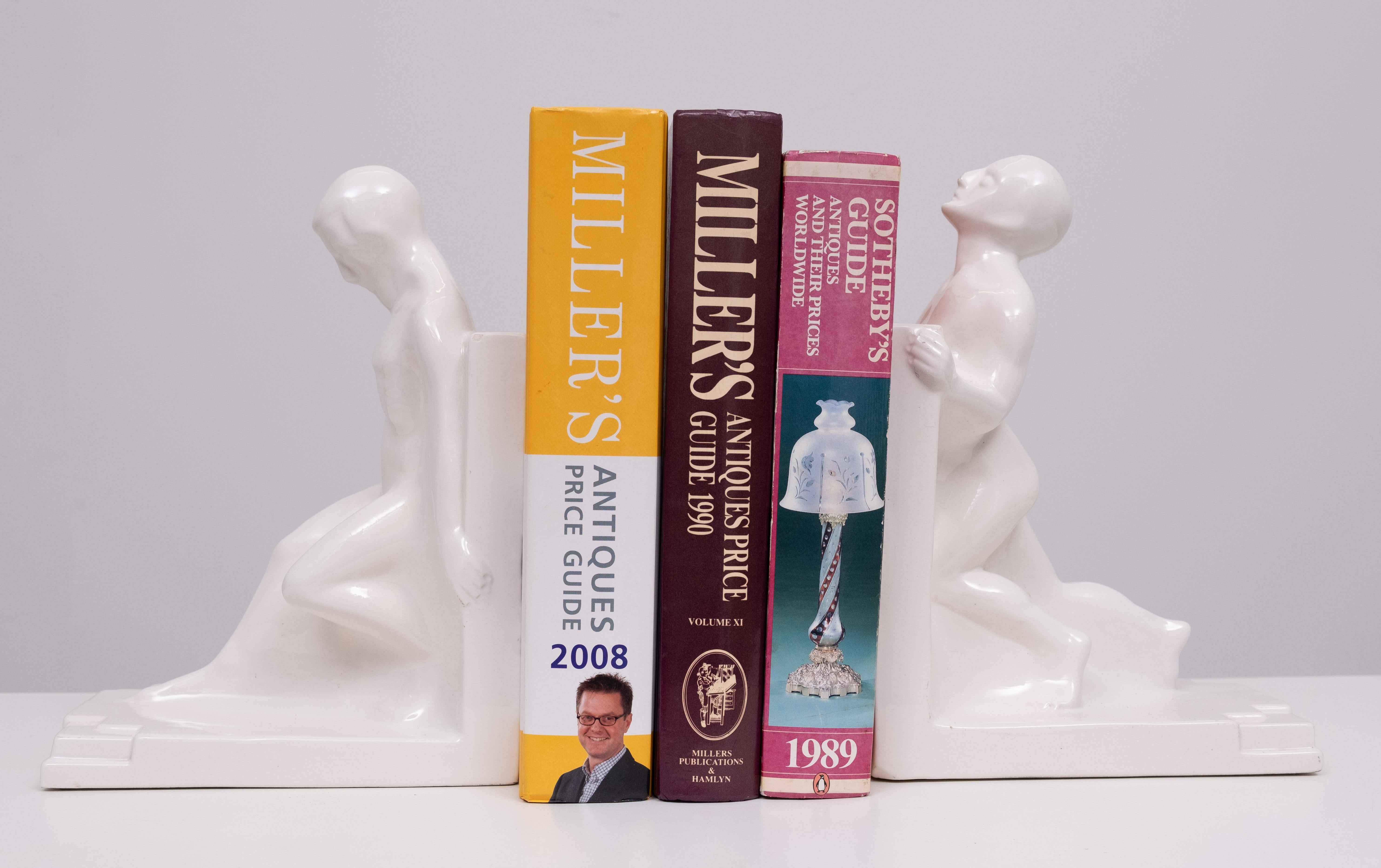 Mid-20th Century Art Deco Bookends By Godefridus Boonekamp Pottery Schoonhoven For Sale