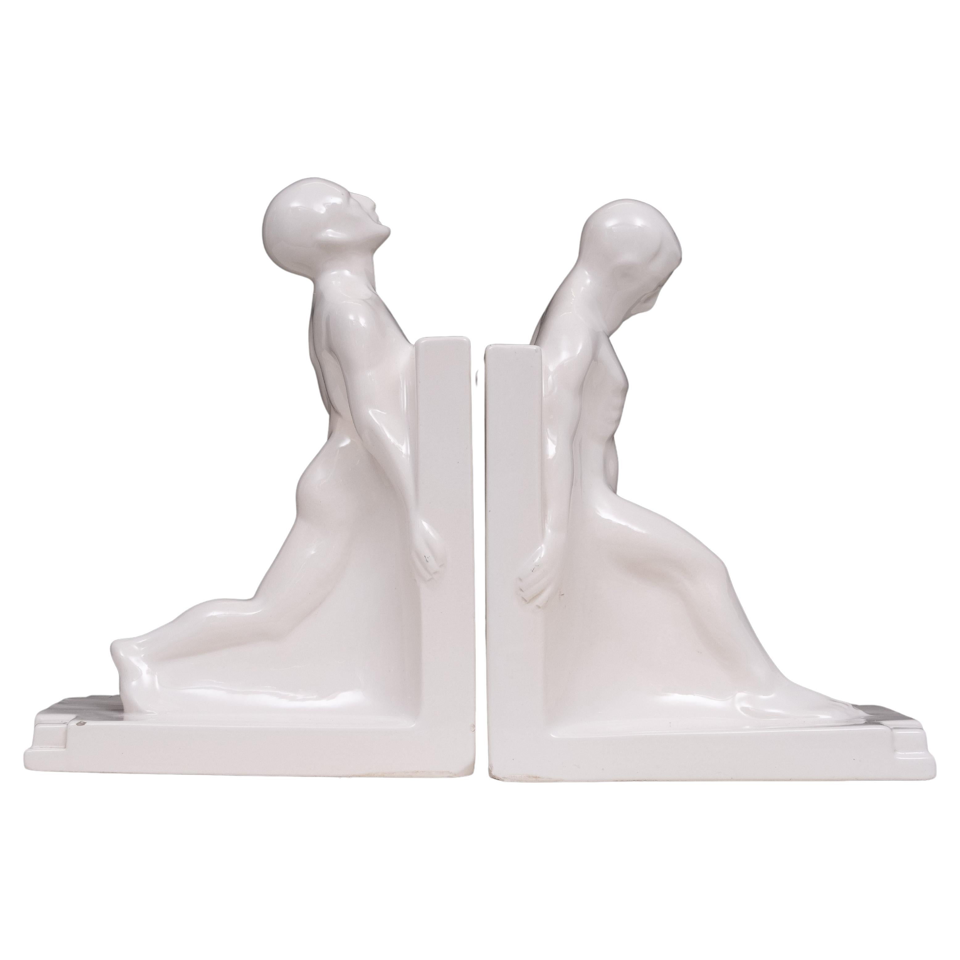Art Deco Bookends By Godefridus Boonekamp Pottery Schoonhoven