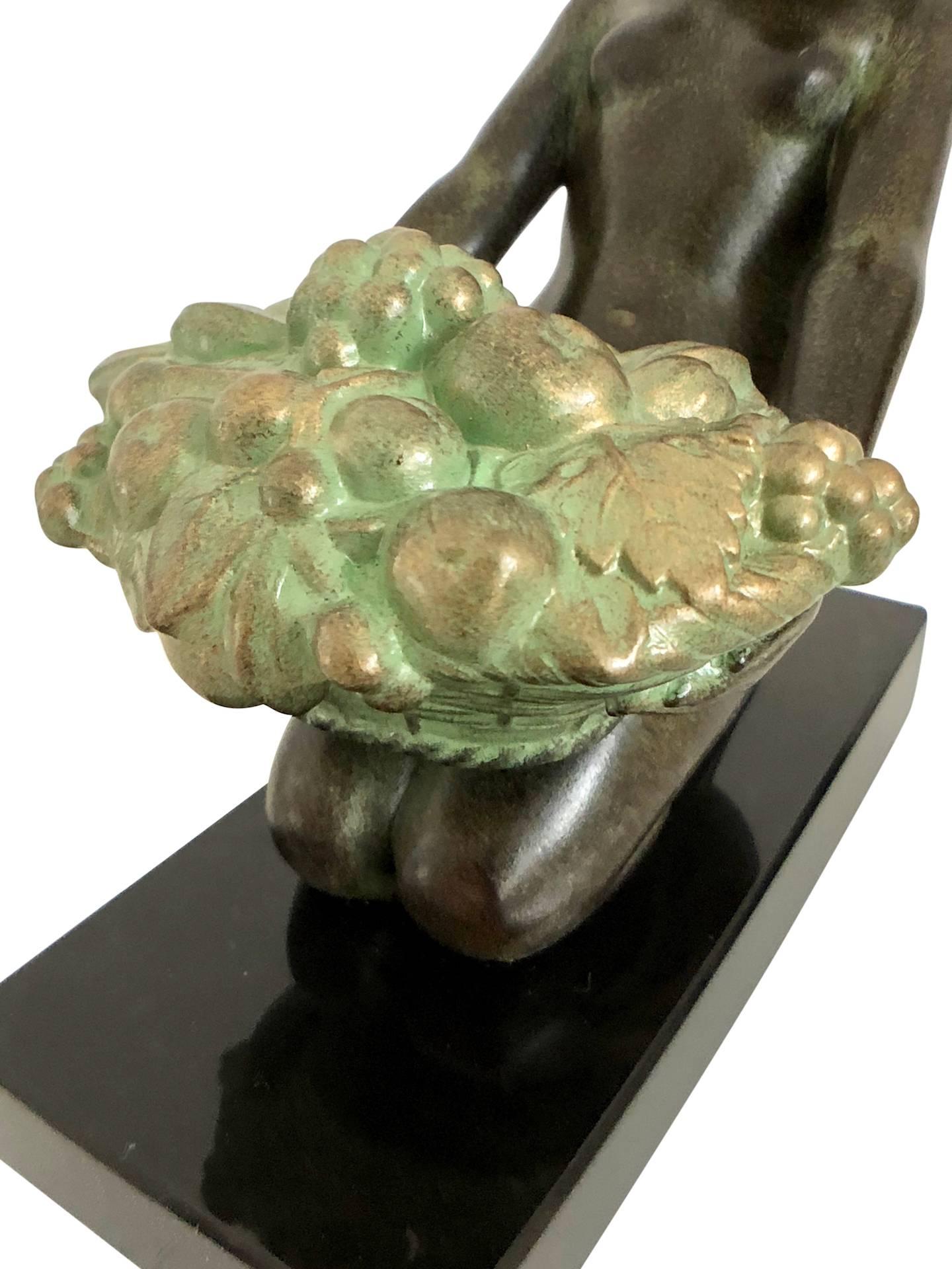 XXIe siècle et contemporain Serre-livres Art Déco, Cueillette, Original Max Le Verrier