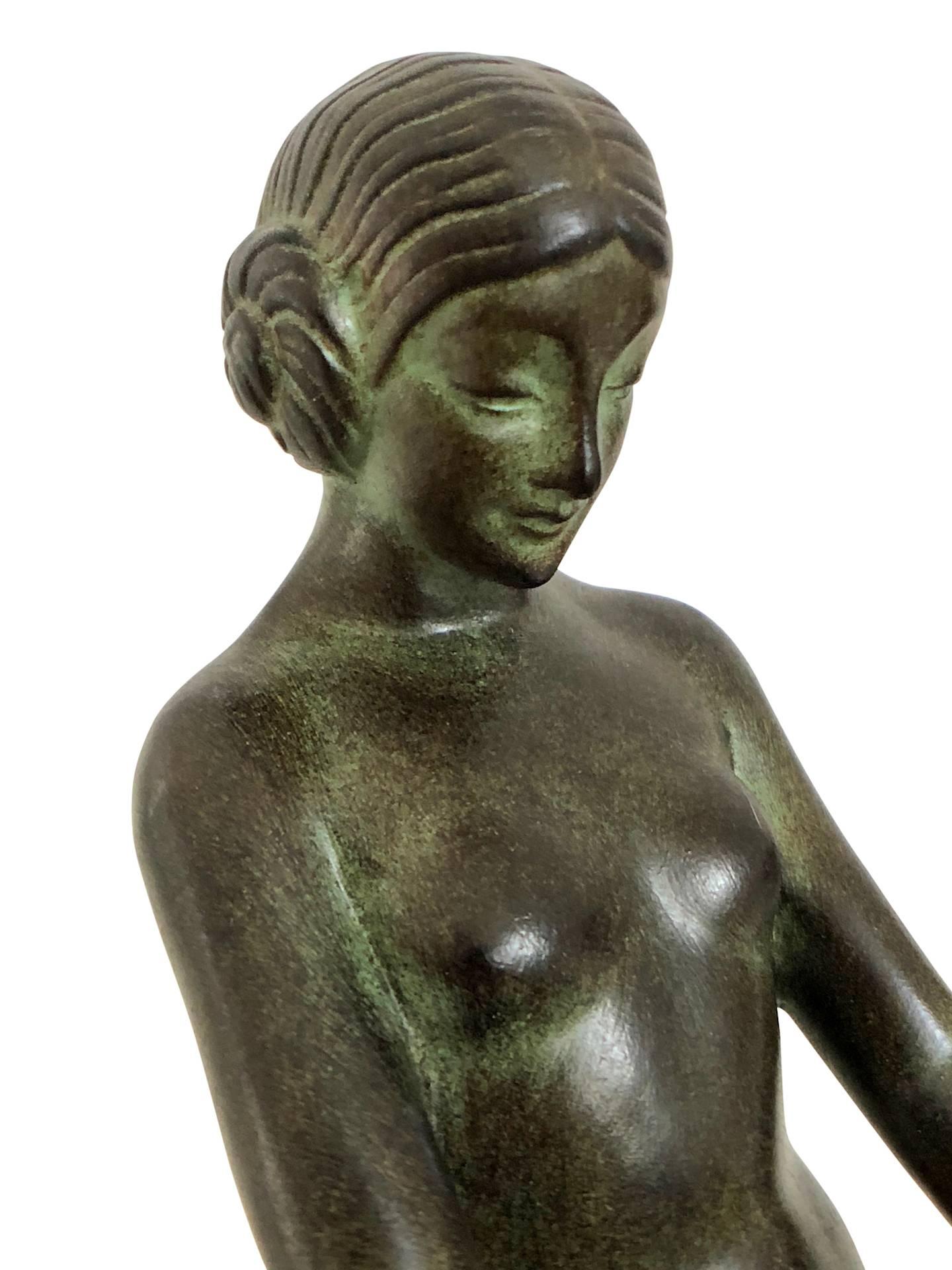 Zinc brut Serre-livres Art Déco, Cueillette, Original Max Le Verrier
