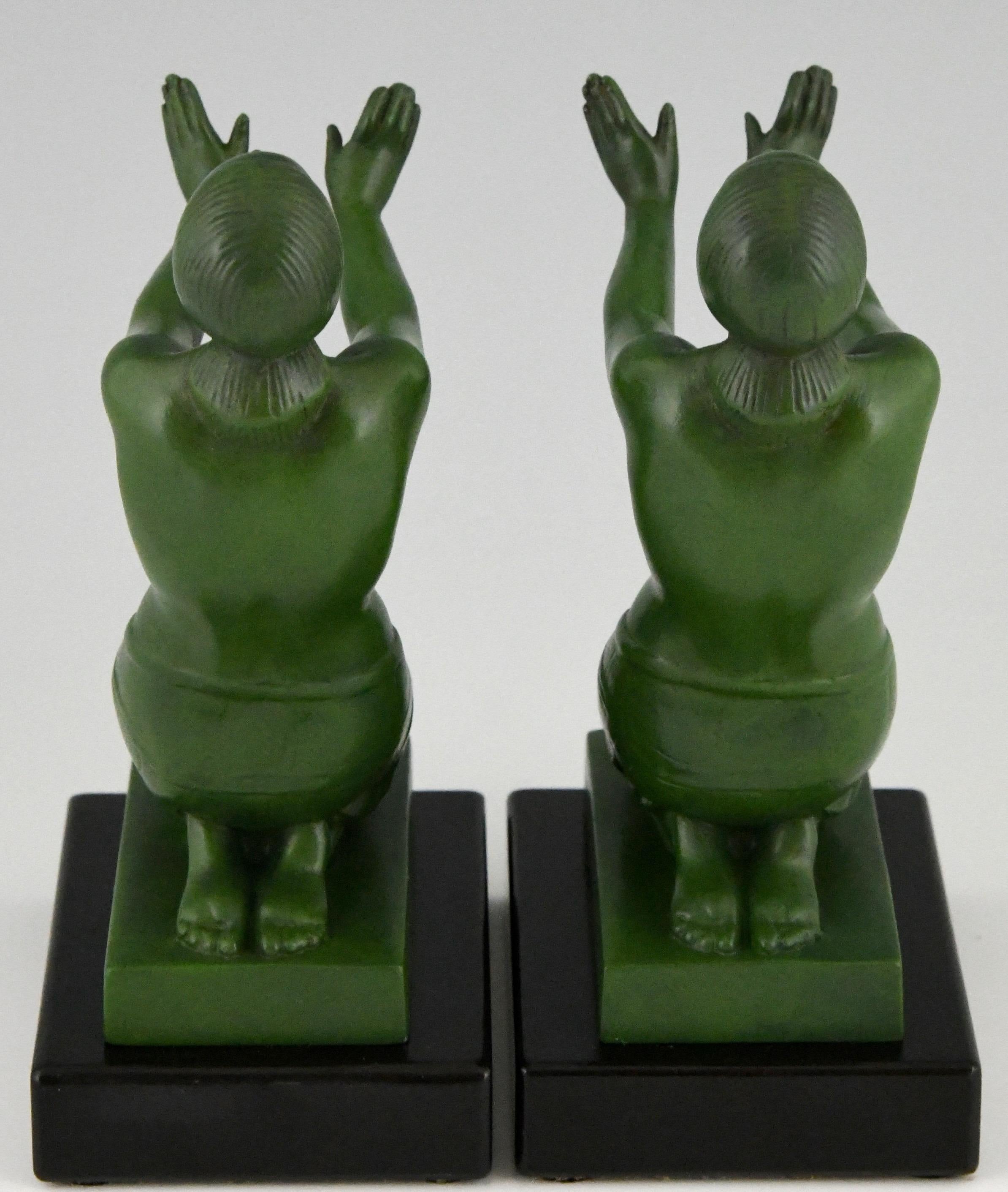 Art Deco Bookends Nudes Fayral, Pierre Le Faguays for Max Le Verrier France 1930 In Good Condition In Antwerp, BE