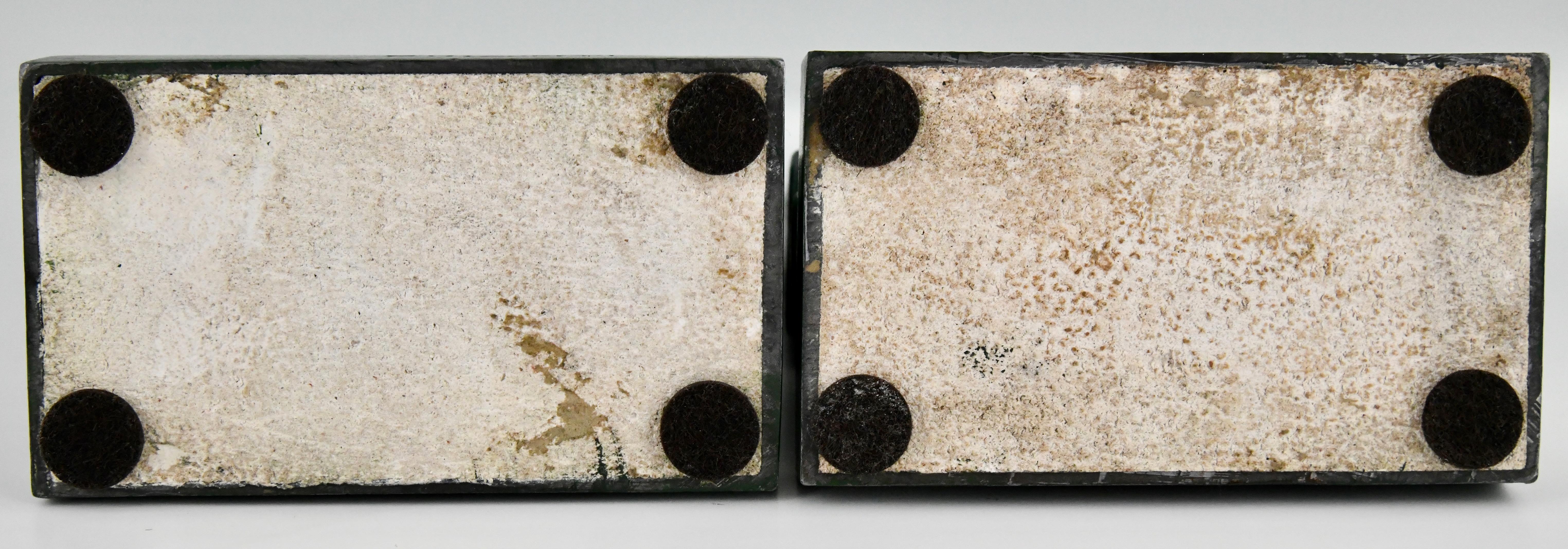 Art Deco bookends PEGASUS by G.H. Laurent France 1930, winged horses. For Sale 3