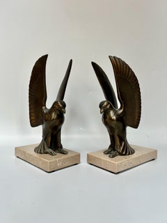 Art Deco Bookends Signed LUC
