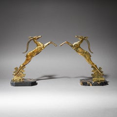 Art Deco Bookends with Gazelles, circa 1930