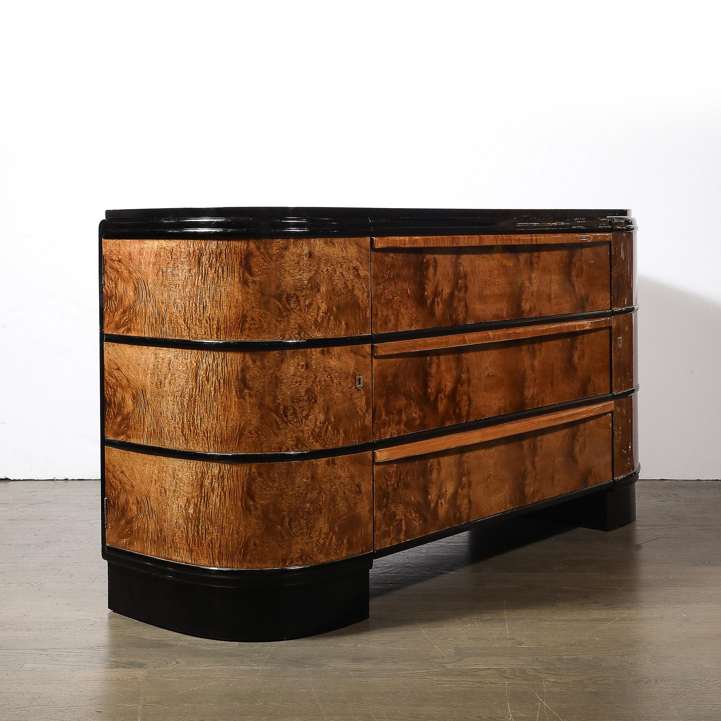 Aparador Art Decó de madera de olmo y laca negra de Donald Deskey en venta 5