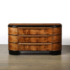 Art Deco Anrichte von Donald Deskey, Ulme und schwarzer Lack, gemustert und gemasert