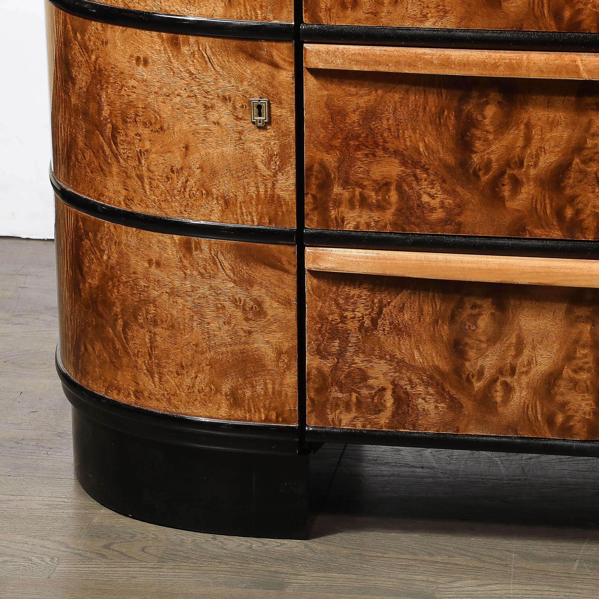Aparador Art Decó de madera de olmo y laca negra de Donald Deskey Estadounidense en venta