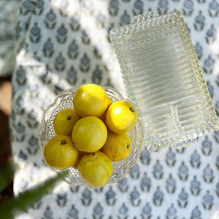 American Art Deco Boopie Glass Snack Trays or Plates with Cigarette Rest - Set of 8