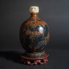 Bouteille Art déco avec sirène et bouchon de poissons par Maurice Gensoli