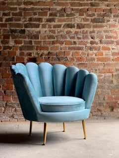 Art Deco Boudoir Cocktail Chair in Turquoise Velvet 1920s Style