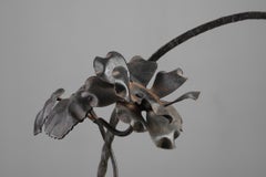 Cuenco y plato Art Decó de vidrio y hierro forjado, Bélgica Años 20