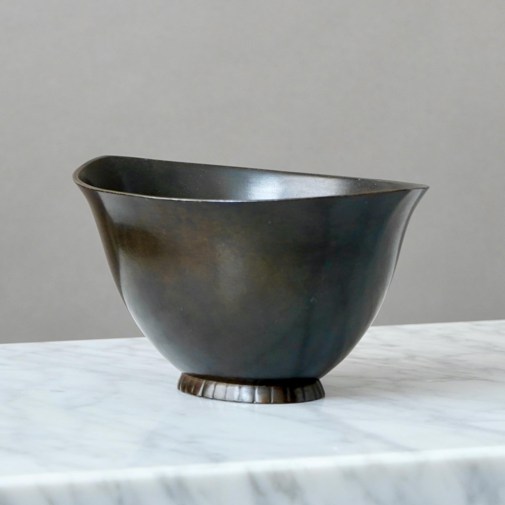 Cast Art Deco Bowl by Just Andersen, Denmark, 1920s For Sale