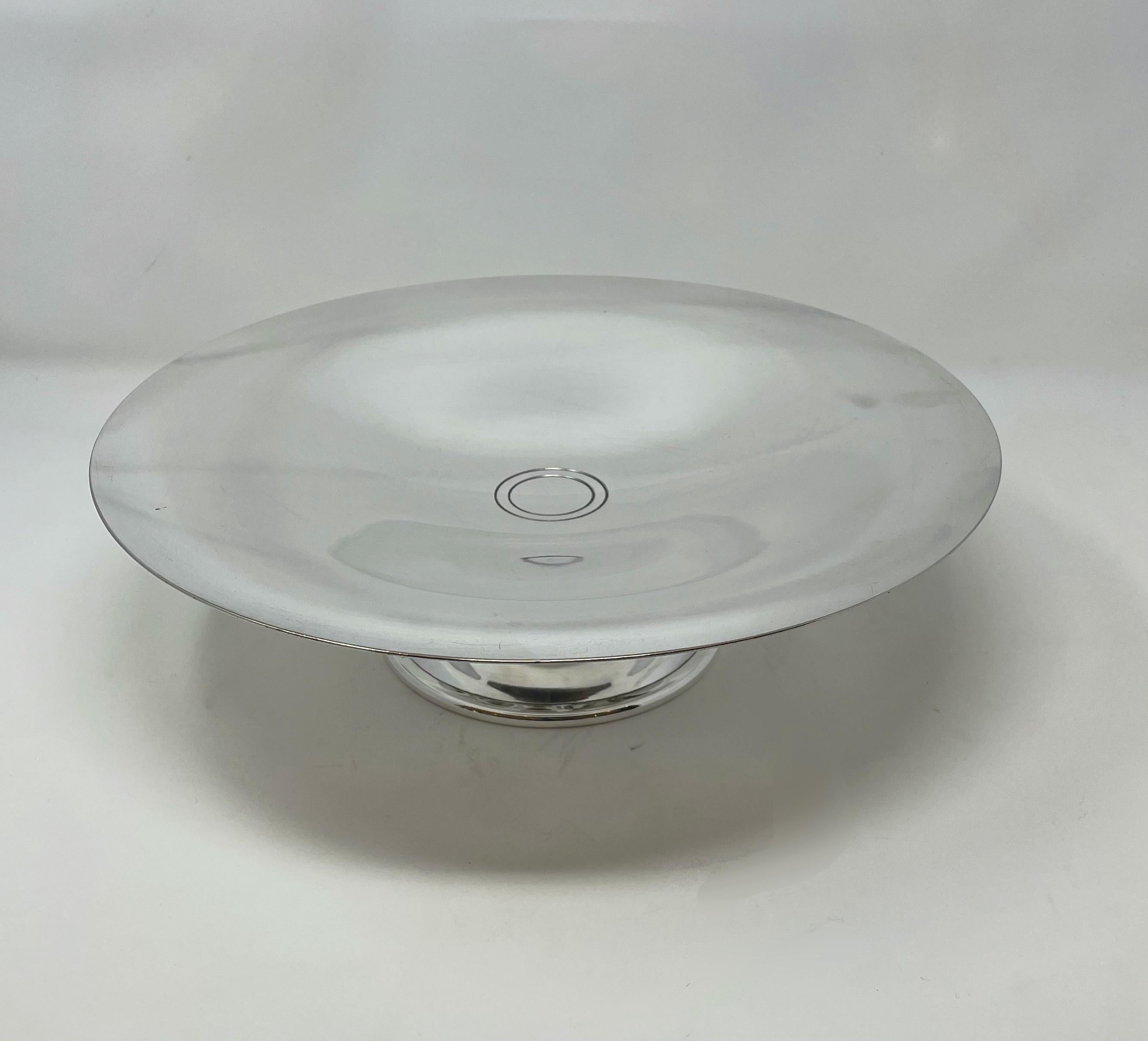 Silvered Art Deco Bowl by Luc Lanel for Christofle, Designed for the Normandie, 1930s