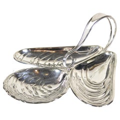 Art Deco Bowl "Mussels", Electroplated Nickel Silver, England, circa 1925