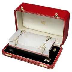 Art Deco box by Cartier, New York in Sterling Silver & 14ct Gold, 1930