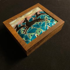 Art-Déco-Schachtel mit Antilopenmotiv, emailliert von Gaston Bigard, 1930