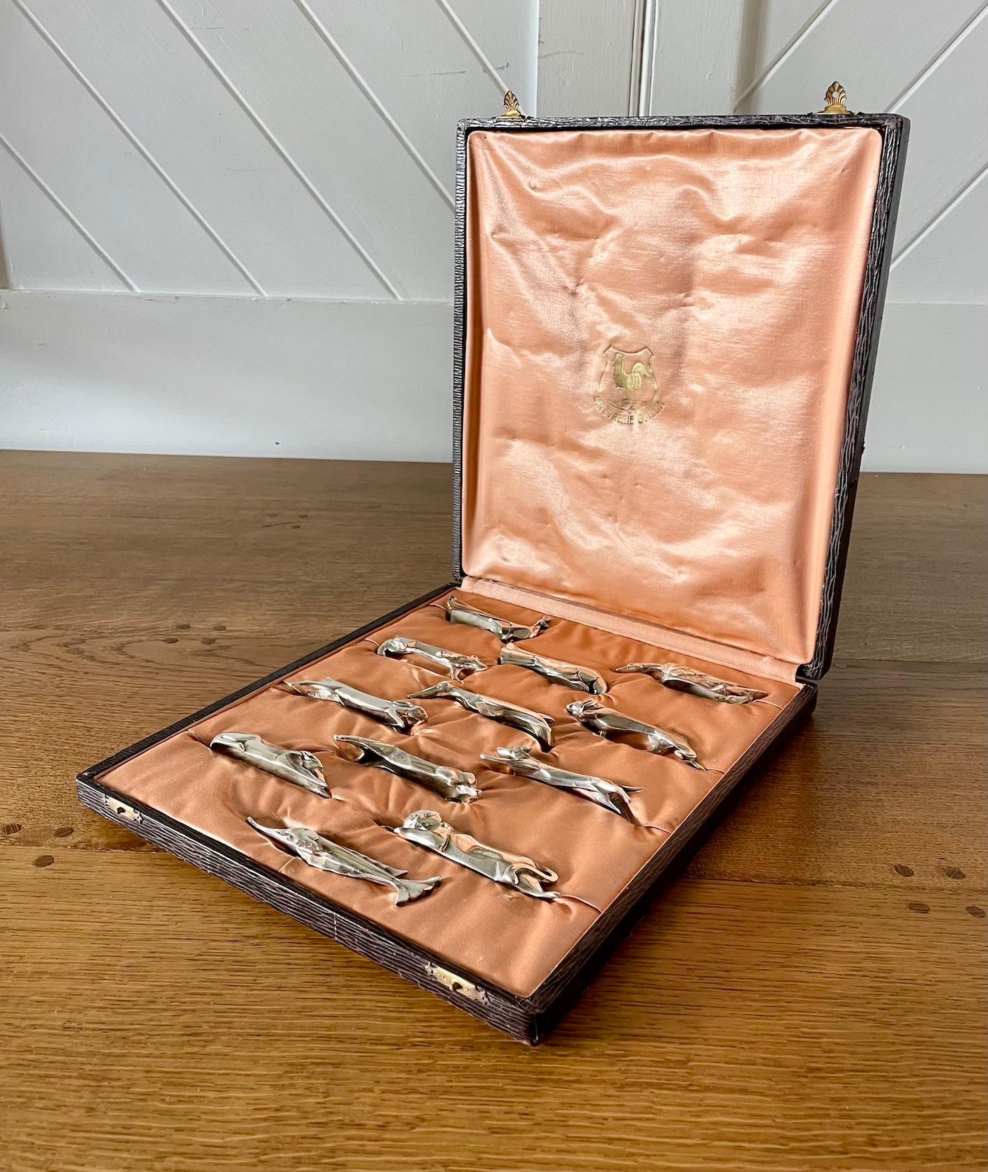 Art Deco Boxed set of 12 Knife Rests By Gallia Christofle 2