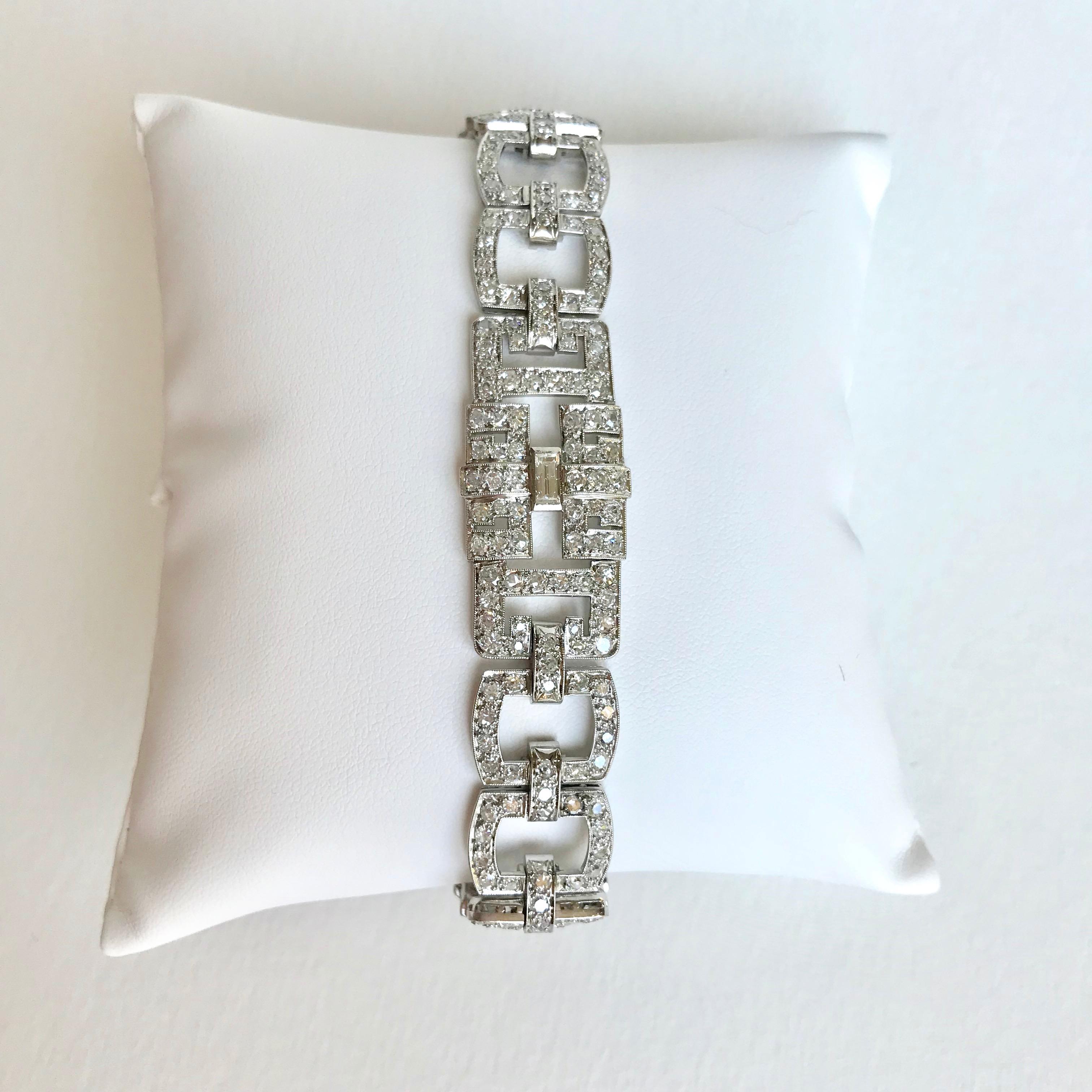 Art-Déco-Armband aus 18 Karat Weißgold und Diamanten 5 bis 6 Karat Vintage für Damen oder Herren