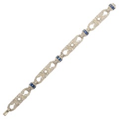 Art Deco Bracelet with Diamonds in 18ct white gold