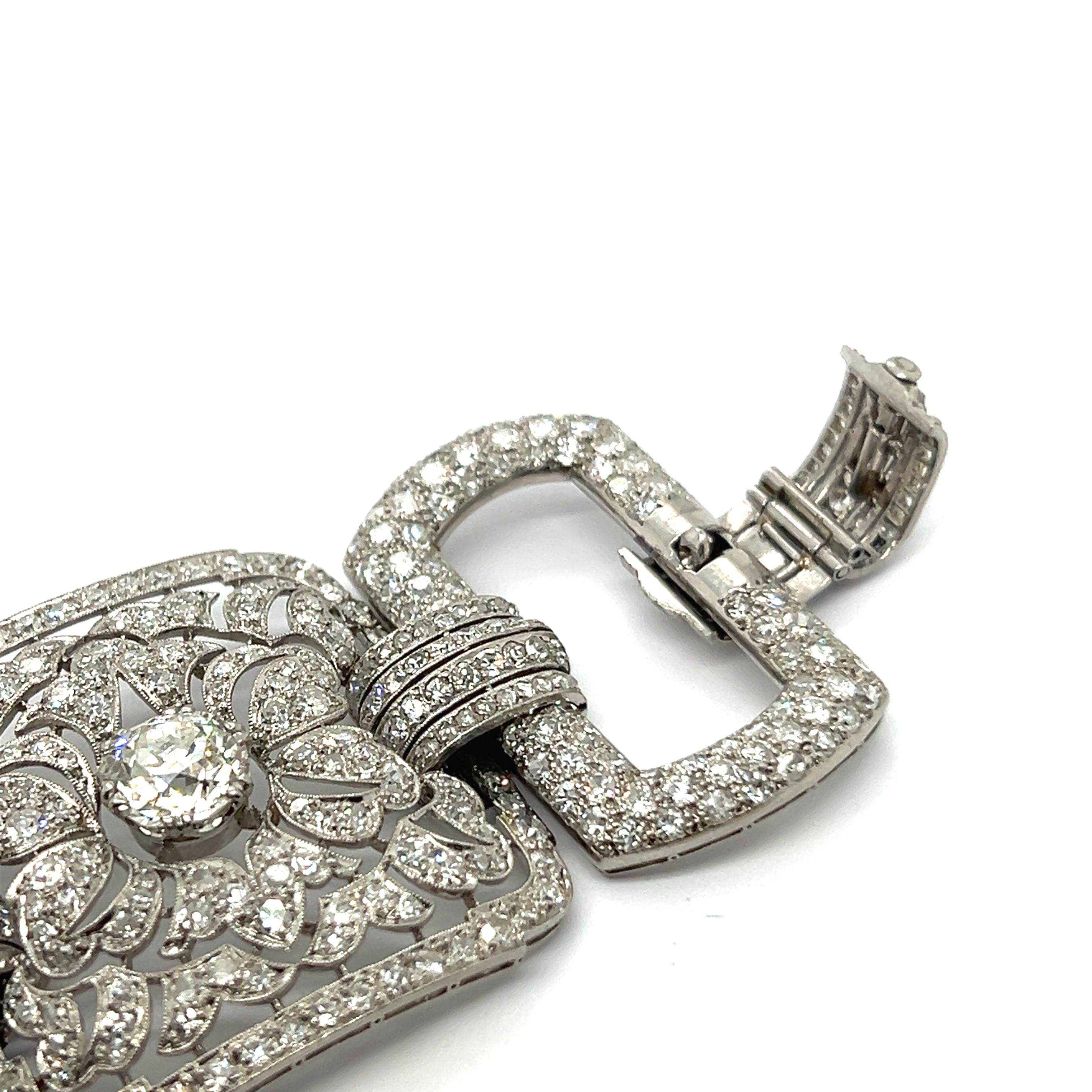 Art Deco Bracelet with Diamonds in Platinum 950 For Sale 5