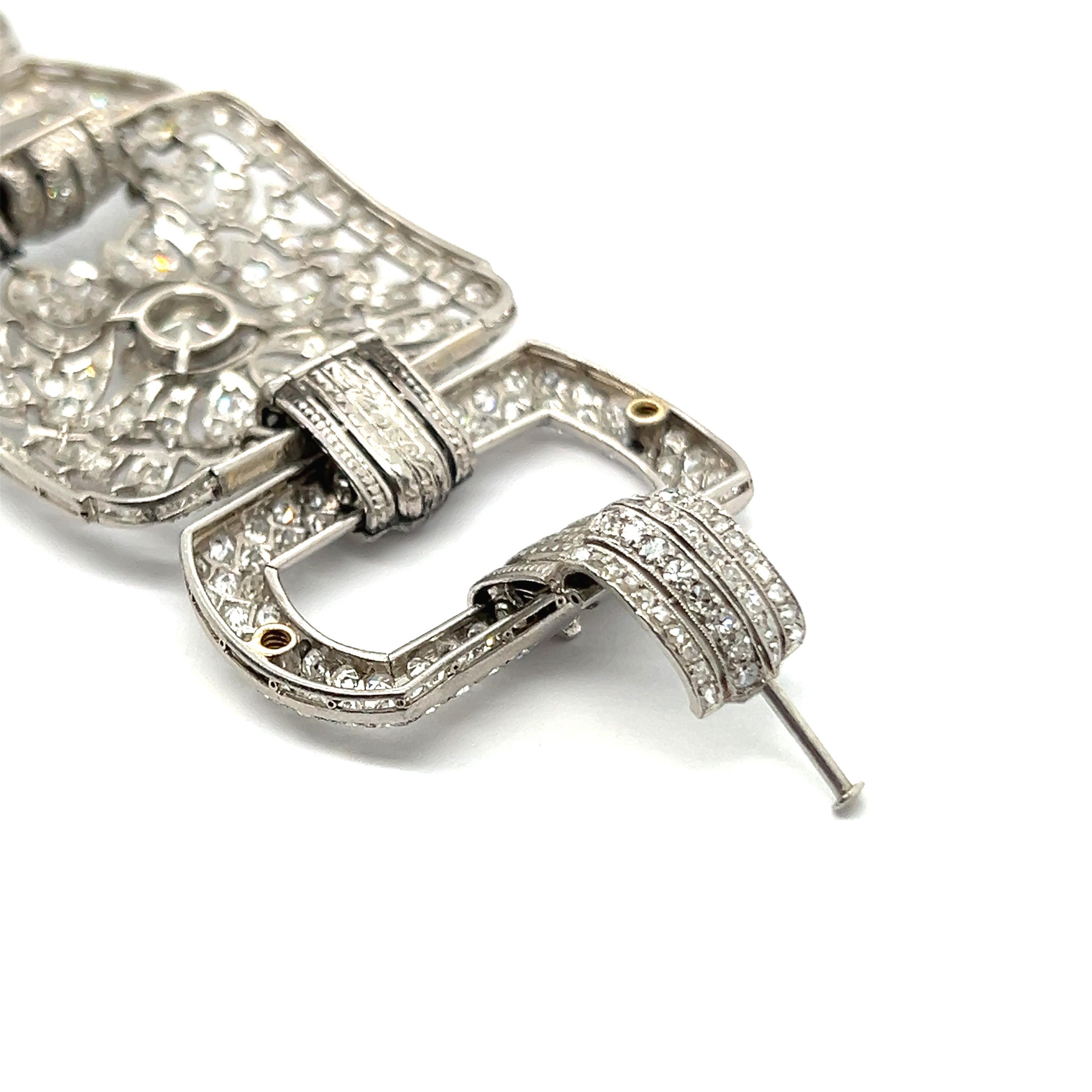 Art Deco Bracelet with Diamonds in Platinum 950 For Sale 6