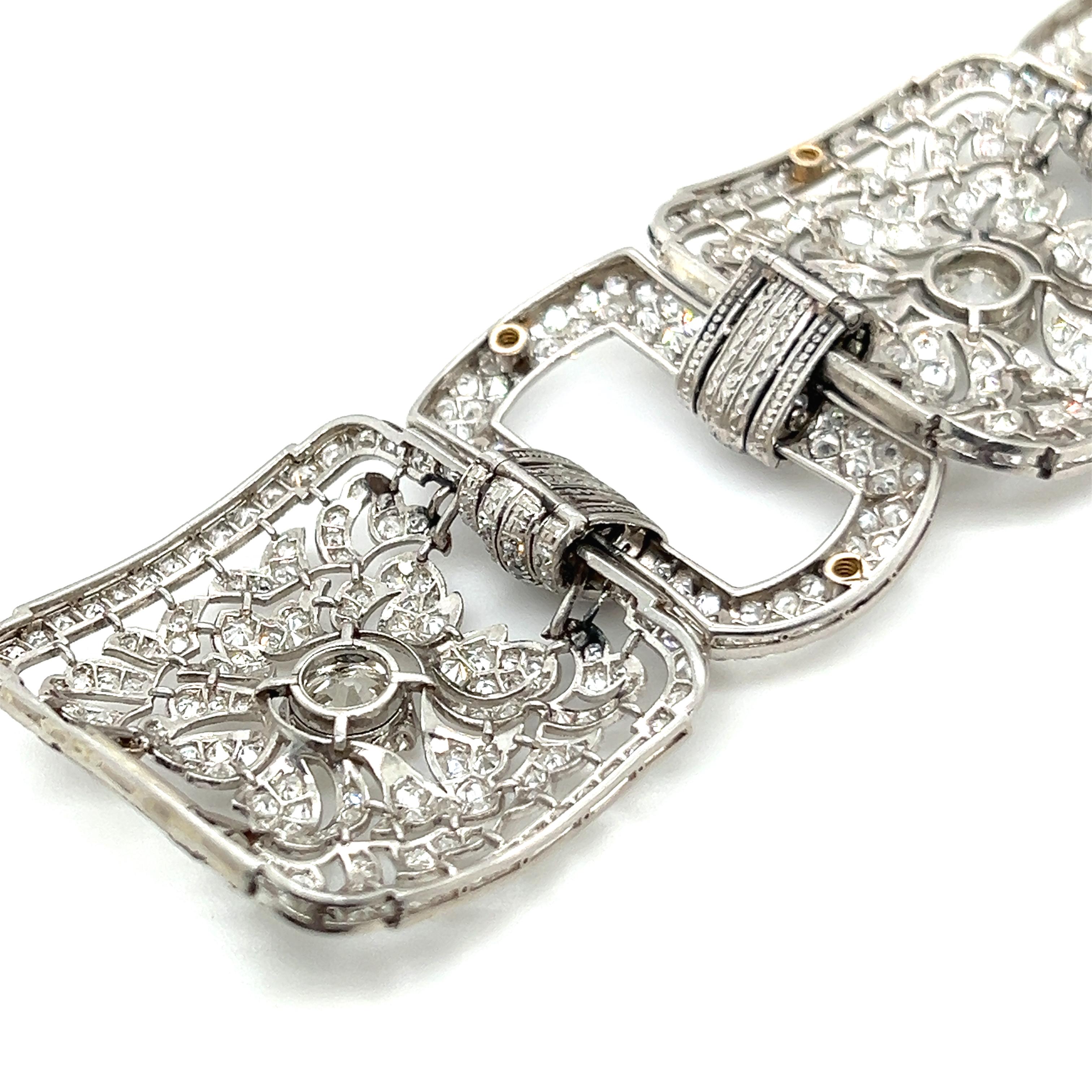Art Deco Bracelet with Diamonds in Platinum 950 For Sale 7