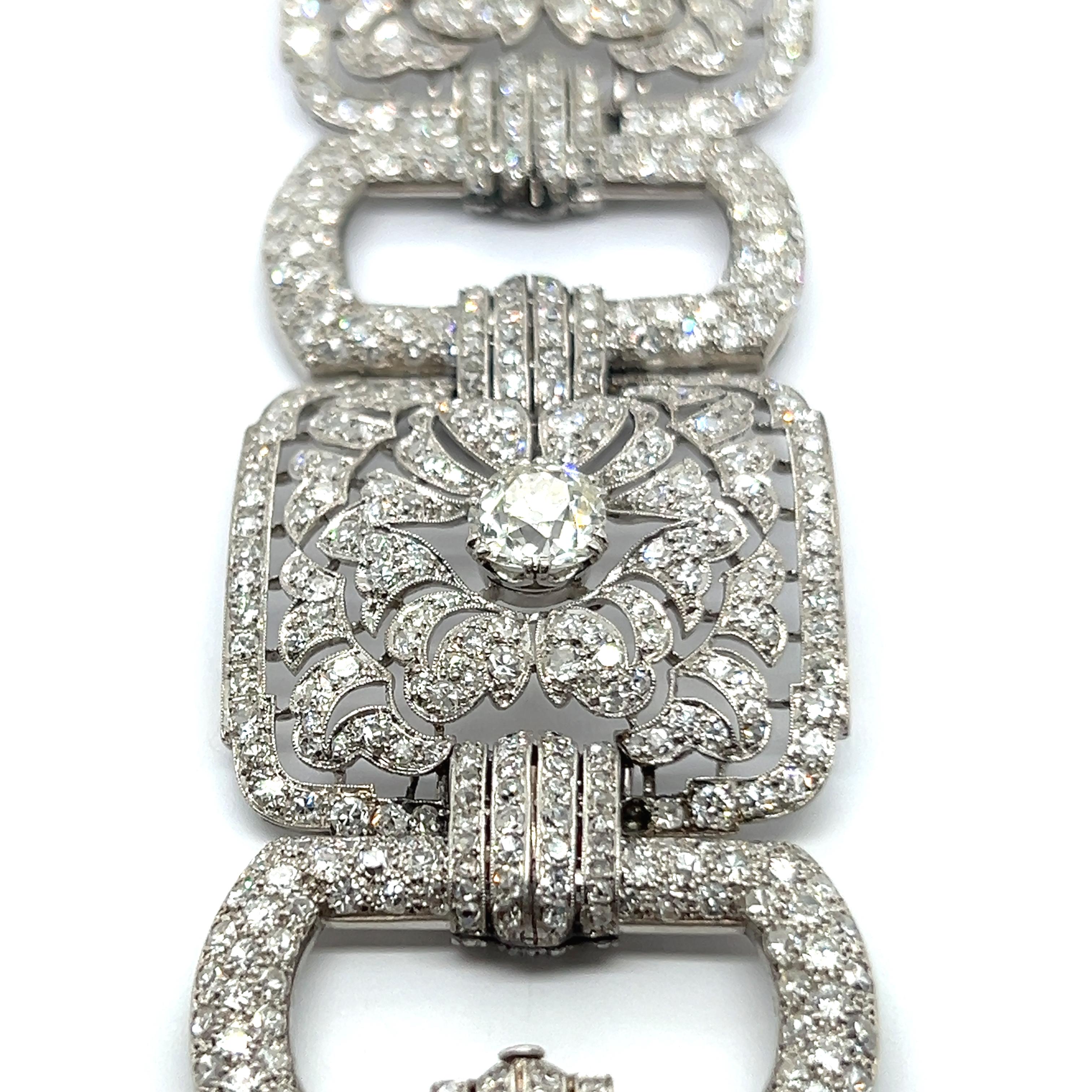 Art Deco Bracelet with Diamonds in Platinum 950 In Good Condition For Sale In Lucerne, CH