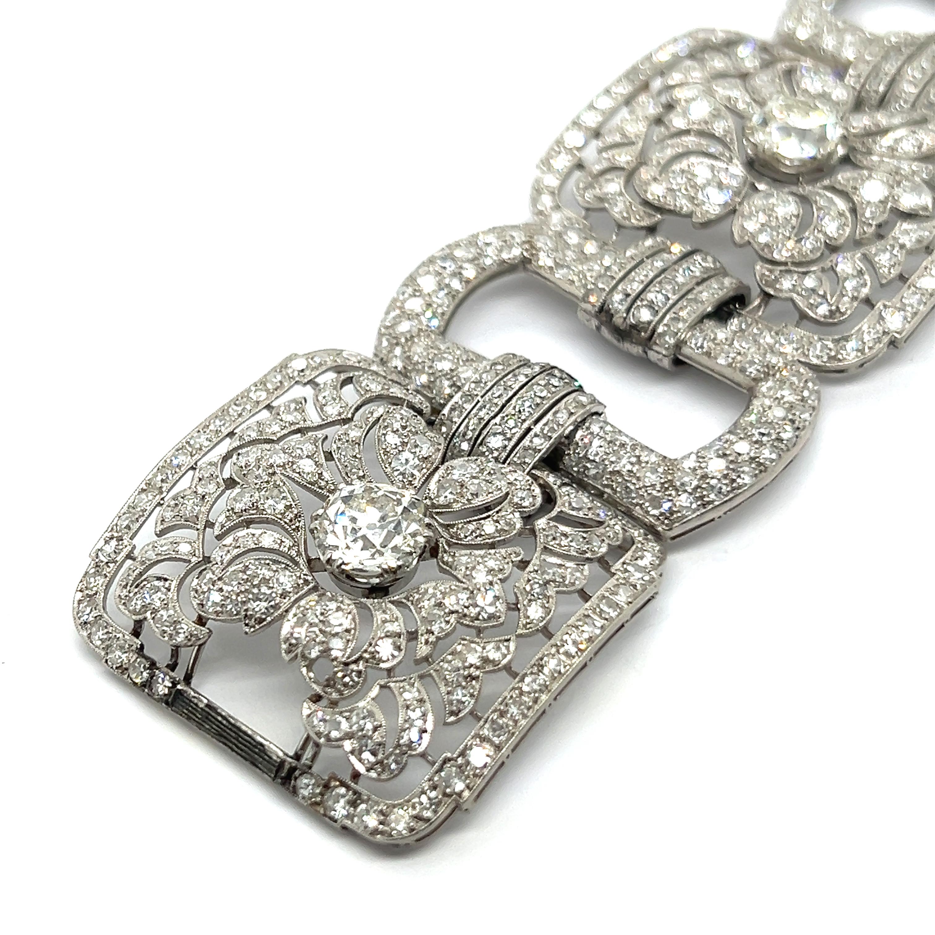 Art Deco Bracelet with Diamonds in Platinum 950 For Sale 1