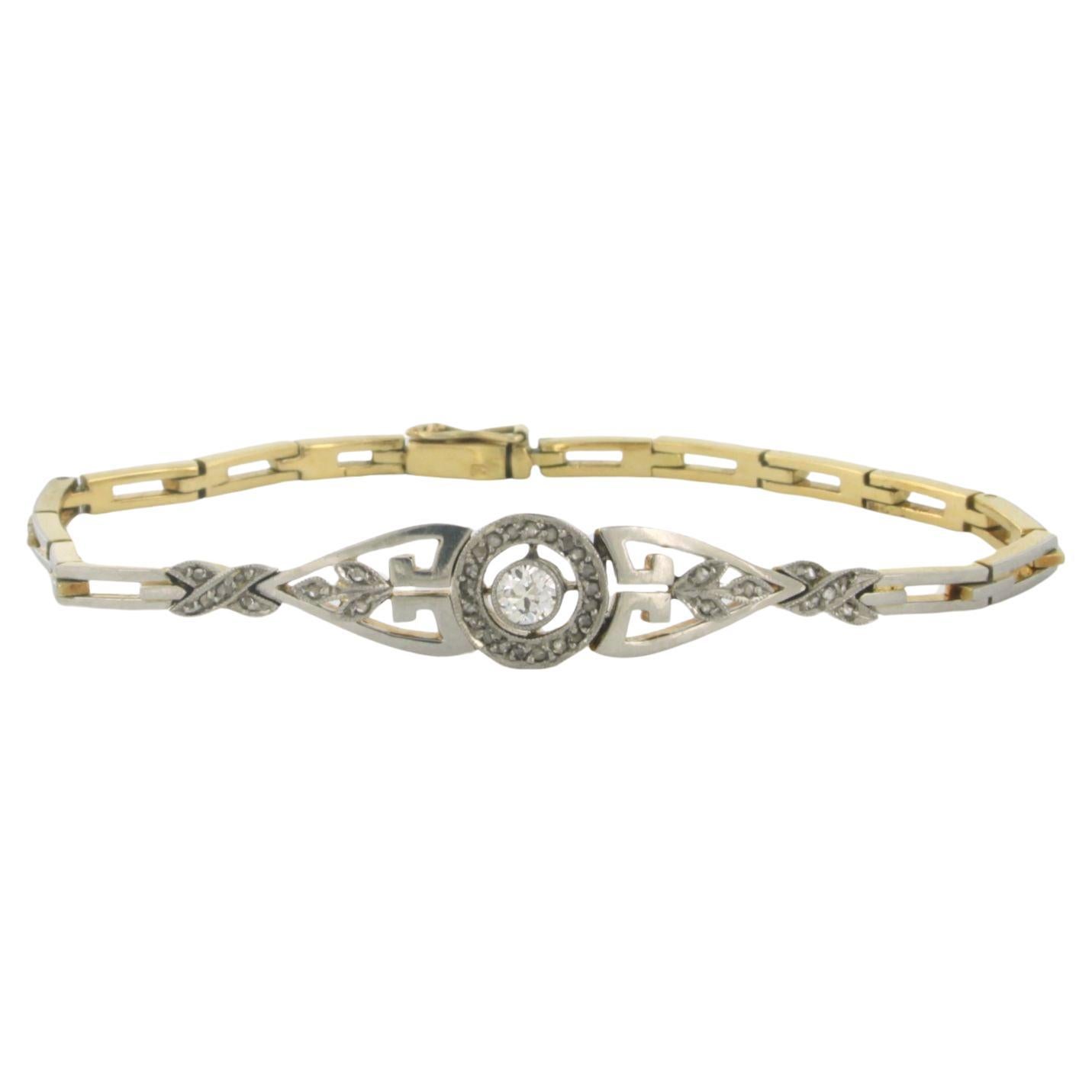 ART DECO Bracelet with diamonds up to 0.50ct 18k gold and Platinum