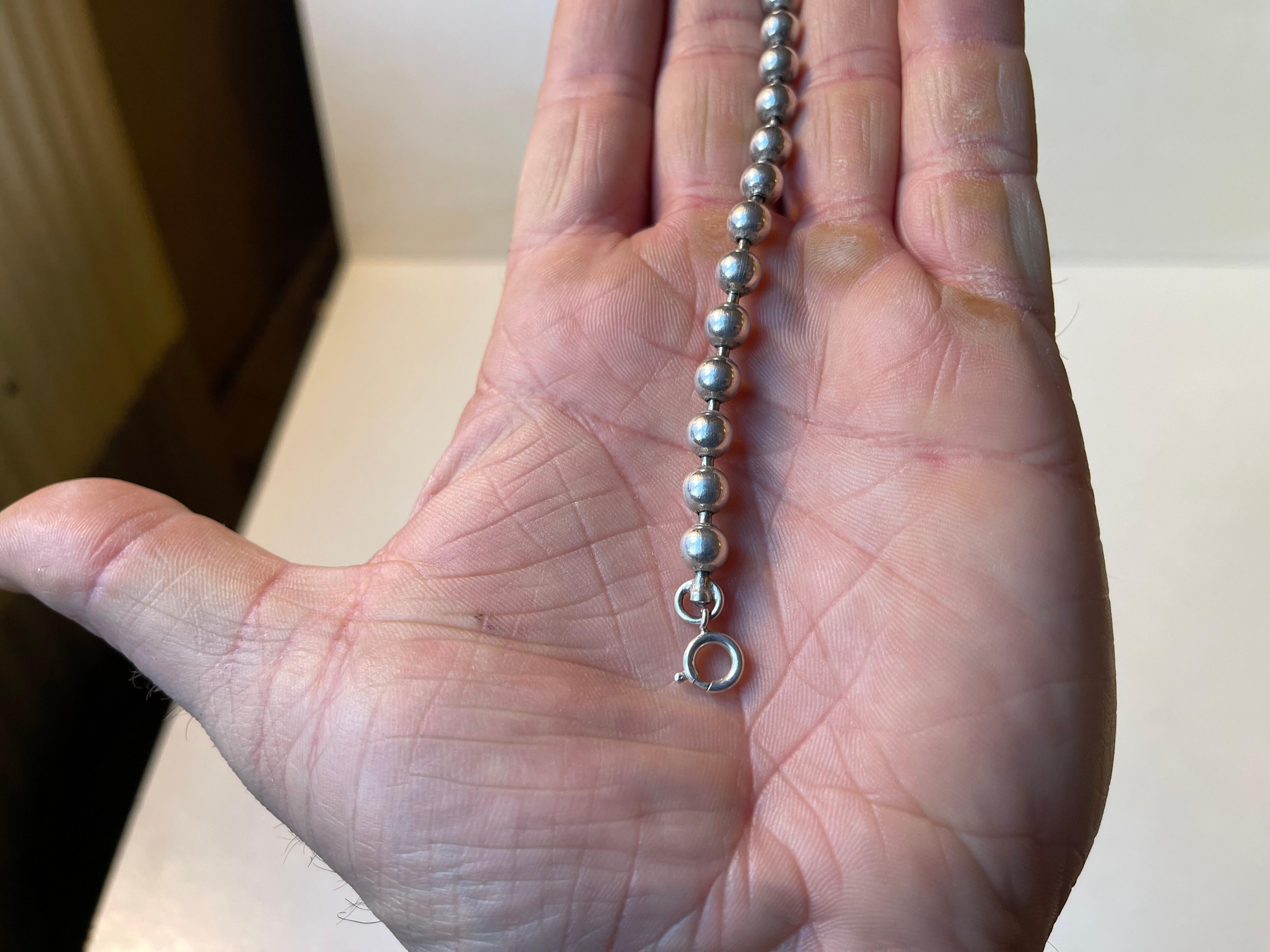 Mid-20th Century Art Deco Bracelet with Silver 'Pearls', 1930s For Sale