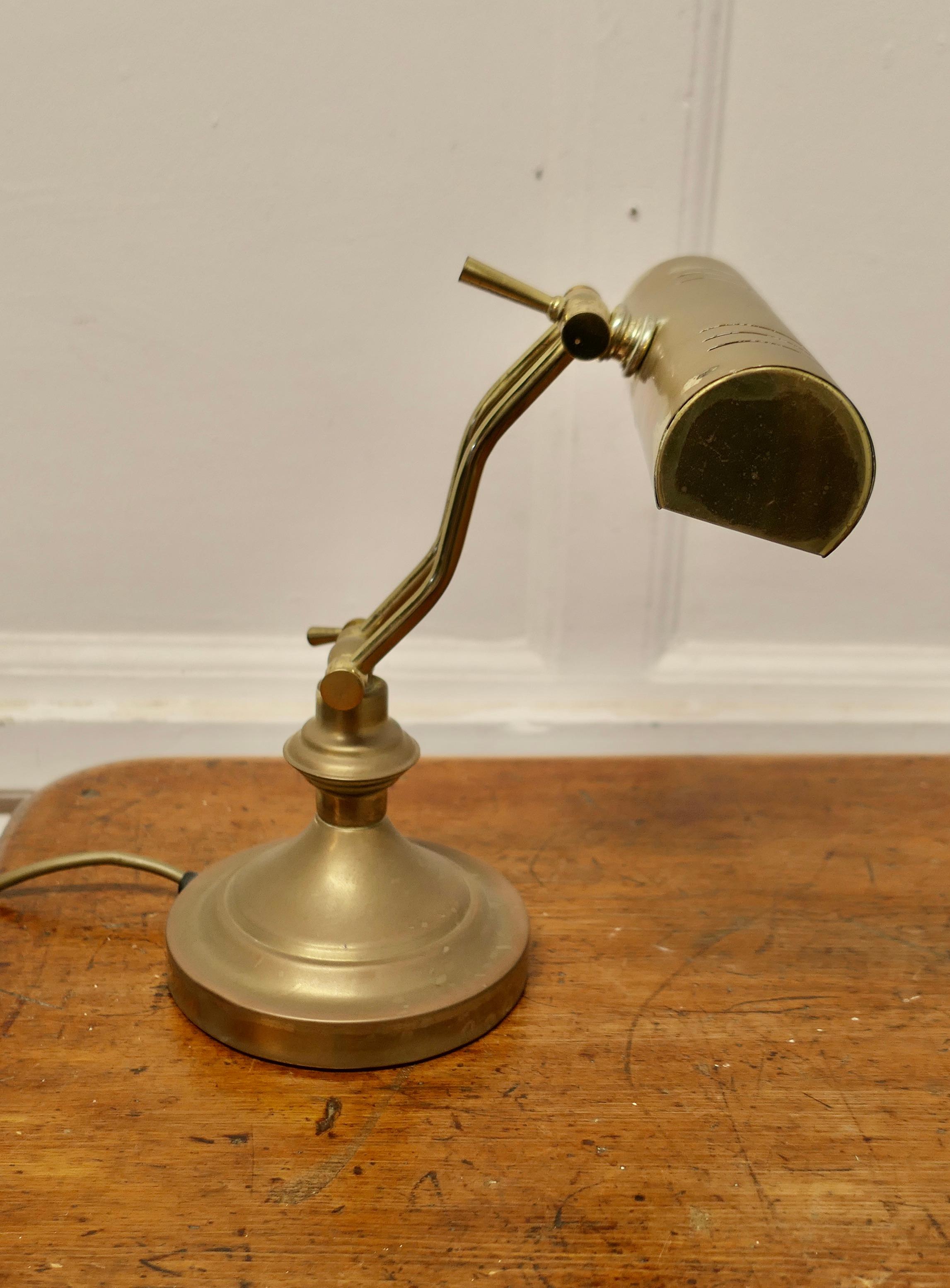 Art Deco Brass Adjustable Bankers Desk Lamp     3