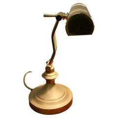 Vintage Art Deco Brass Adjustable Bankers Desk Lamp    