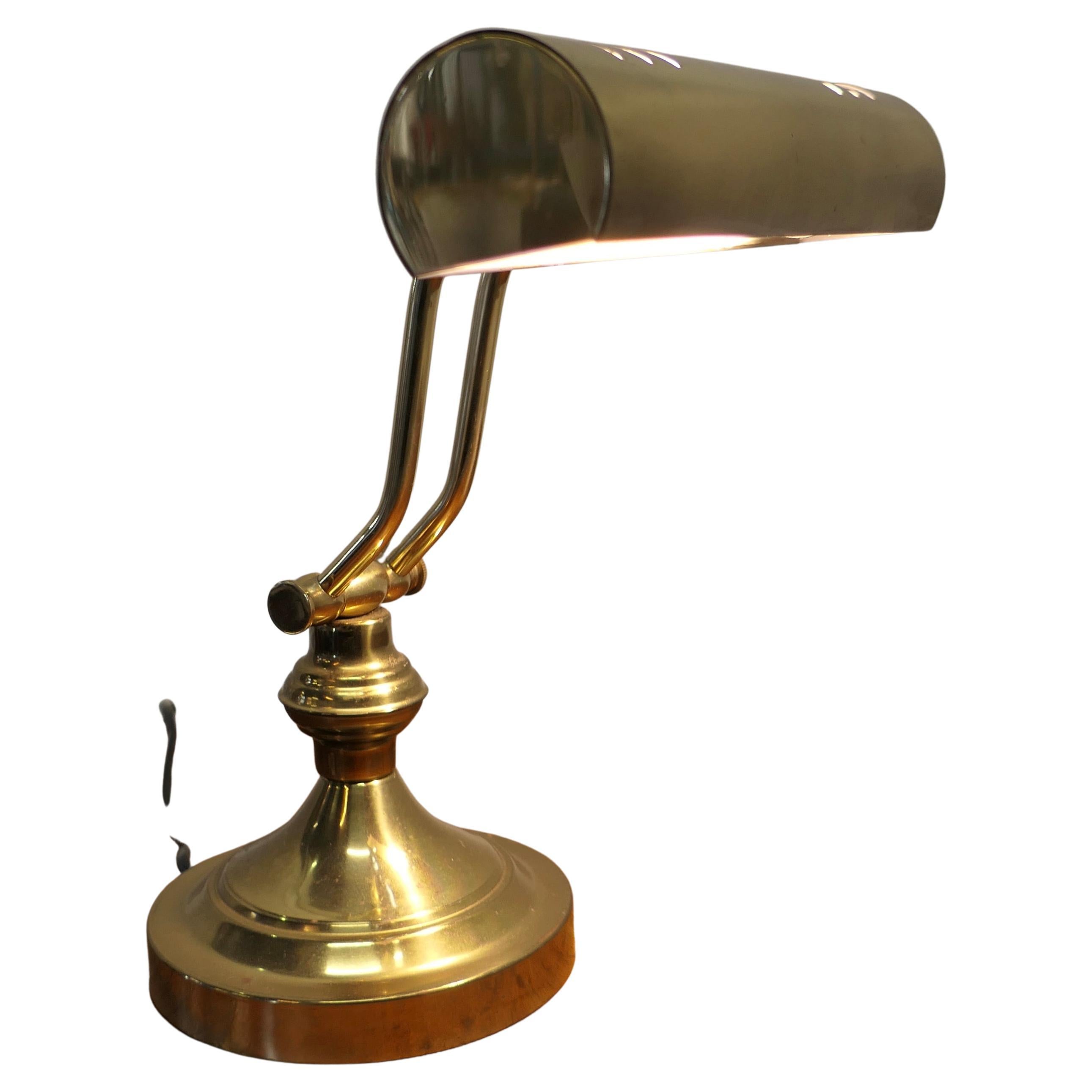 Art Deco Brass Adjustable Bankers Desk Lamp This Is a Great Piece For Sale