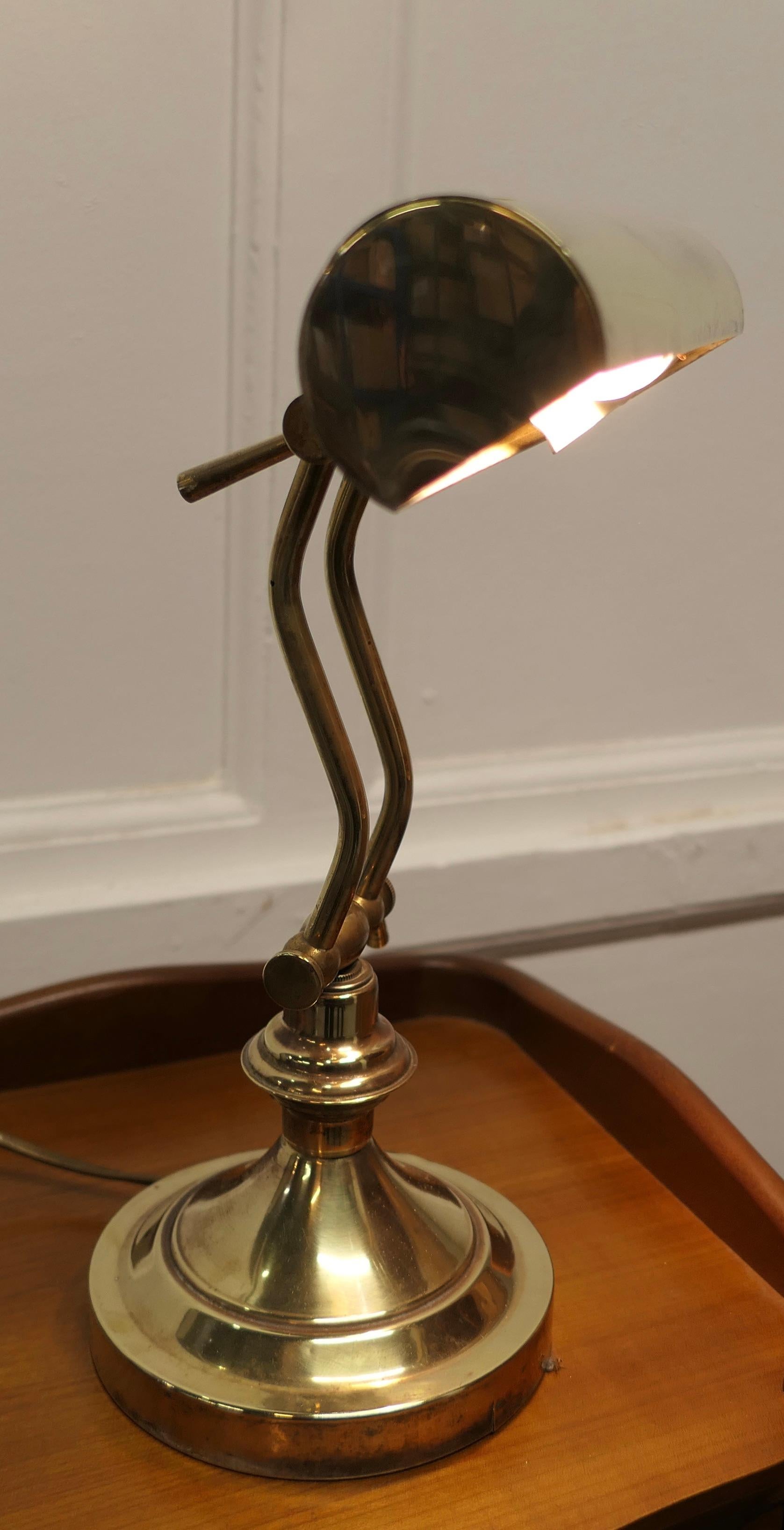 Art Deco Brass Adjustable Bankers Desk Lamp     2