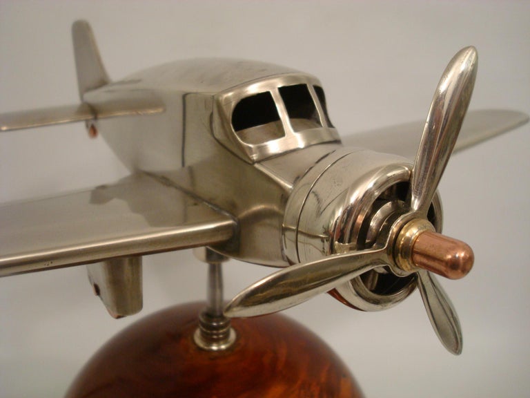 Lampe De Bureau Avion Globe Terrestre Argenté - Style Art Déco, Décoration Intérieur