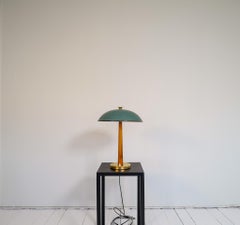 Art Deco Brass and Birch Table Lamp Böhlmarks Nordiska Kompaniet, Sweden, 1940s