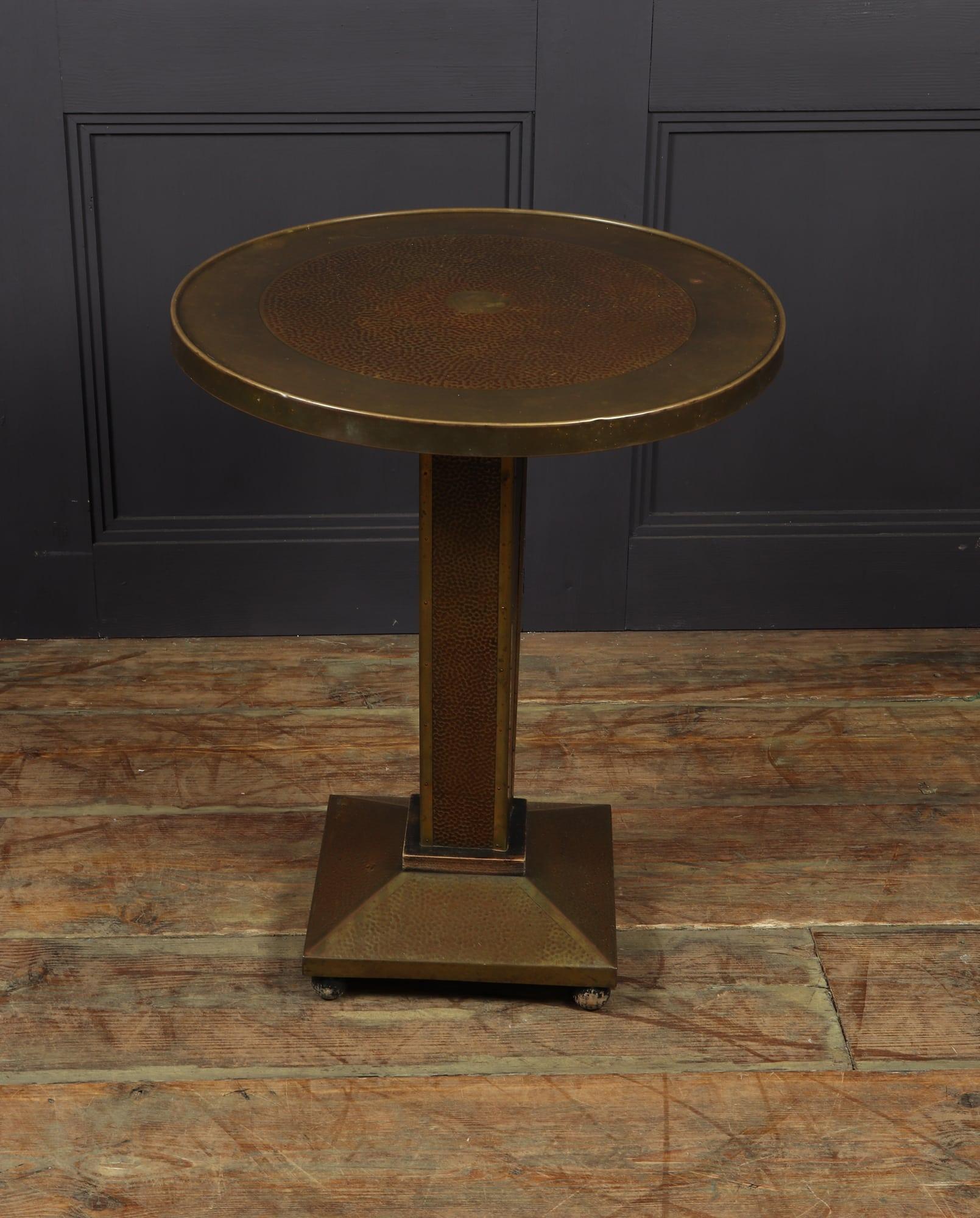 Art Deco Brass and Copper Wine Table c1930 1