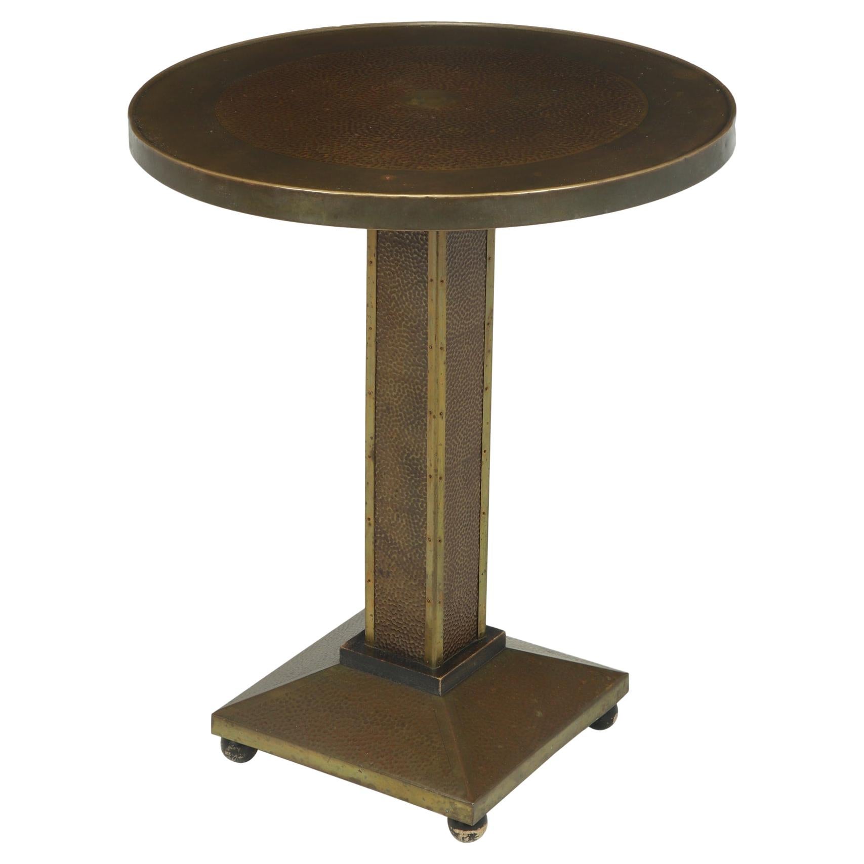 Art Deco Brass and Copper Wine Table c1930