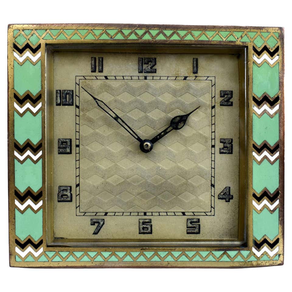 Art Deco Brass and Mirrored Wall Clock at 1stDibs
