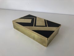 Art Deco Messing und Emaille Inlay Box